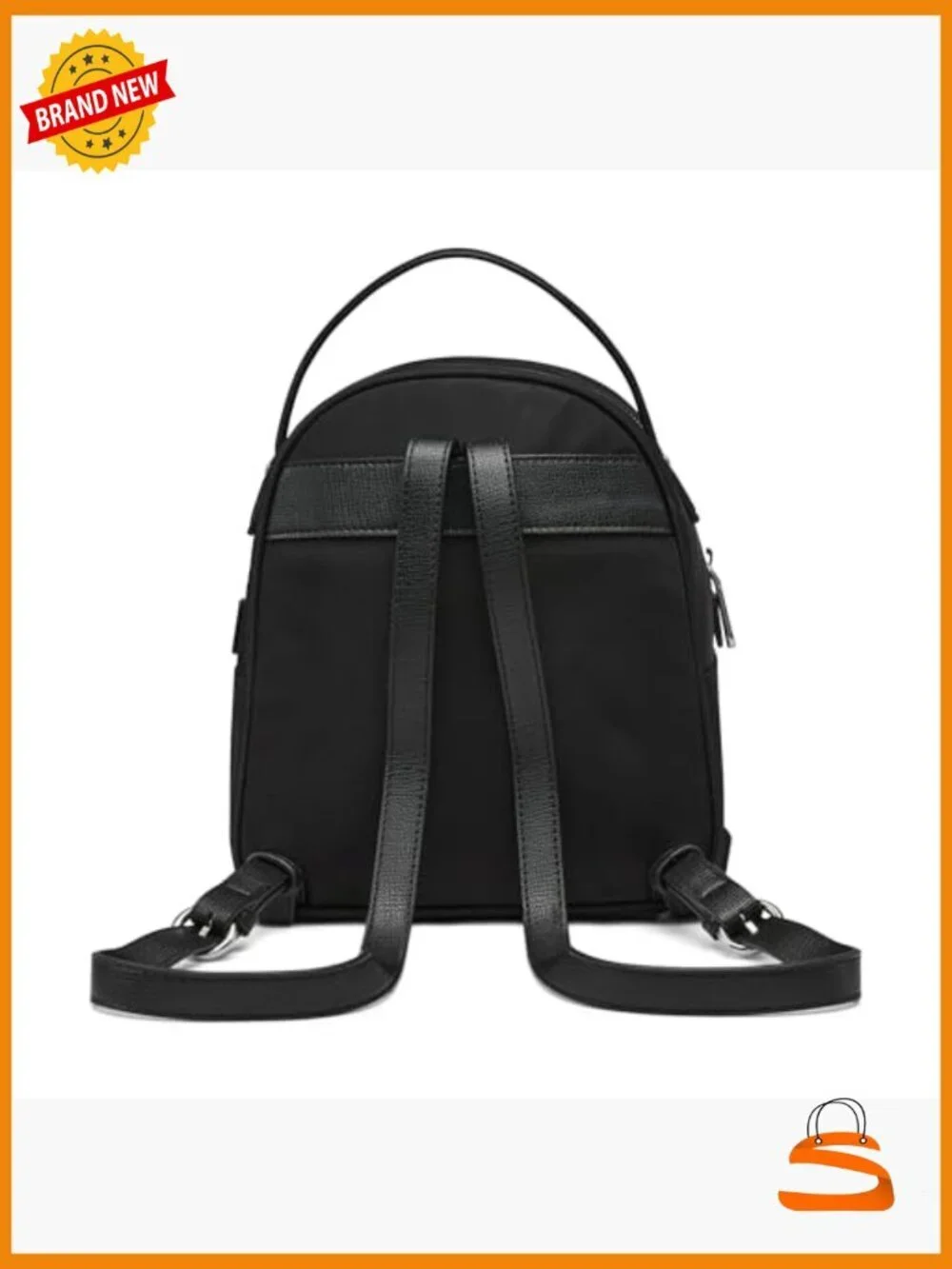 Small Nylon Backpack Crossbody Satchel Zip Closure Adjustable Strap
